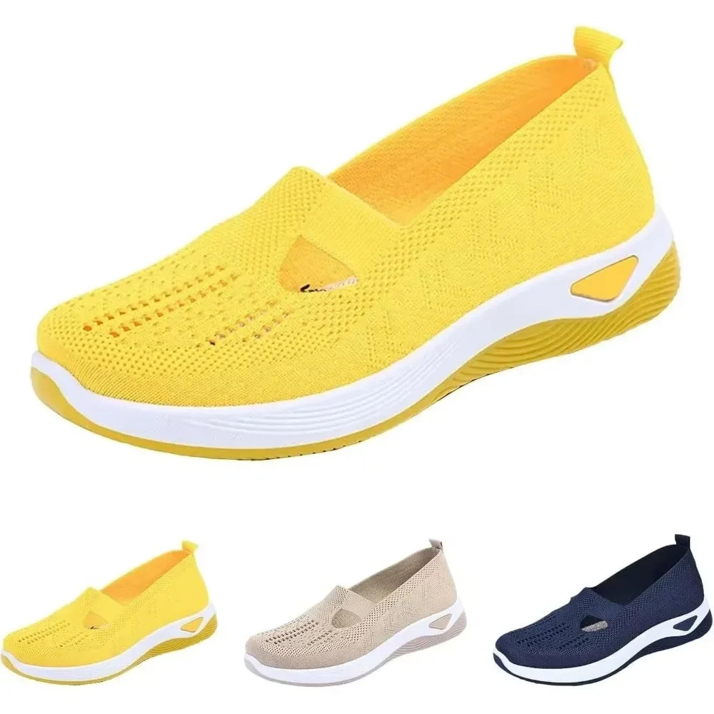 Damen Gehschuhe Slip-On Atmungsaktiv Textil mit Memory Foam EB