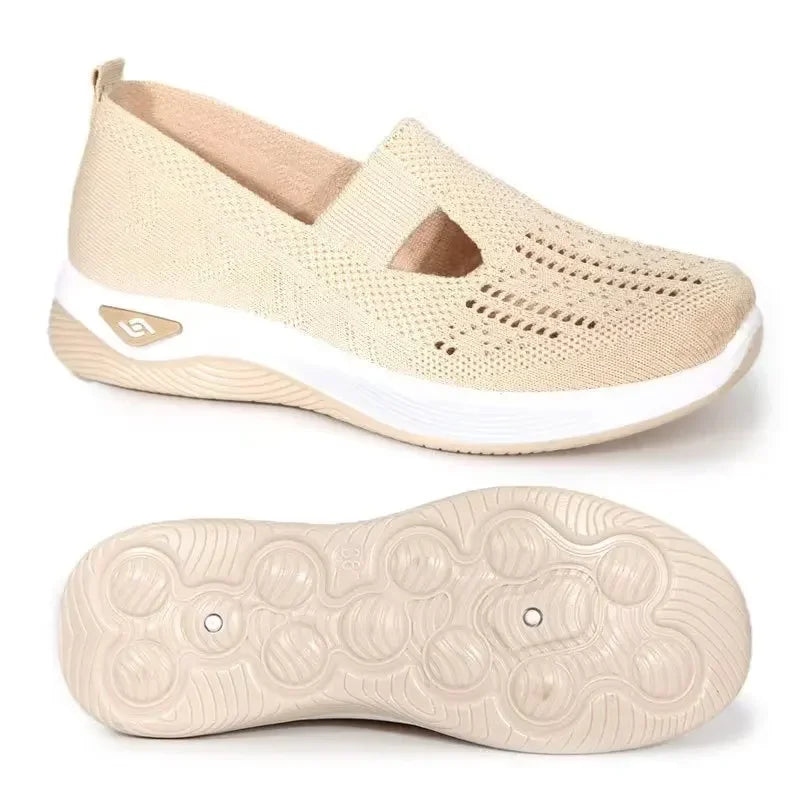 Damen Gehschuhe Slip-On Atmungsaktiv Textil mit Memory Foam EB