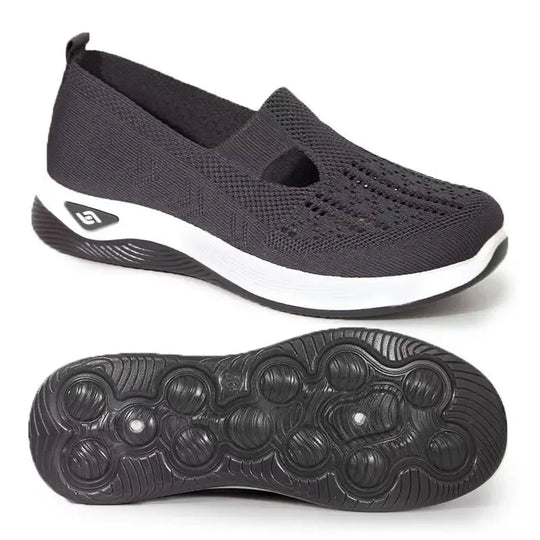 Damen Gehschuhe Slip-On Atmungsaktiv Textil mit Memory Foam EB