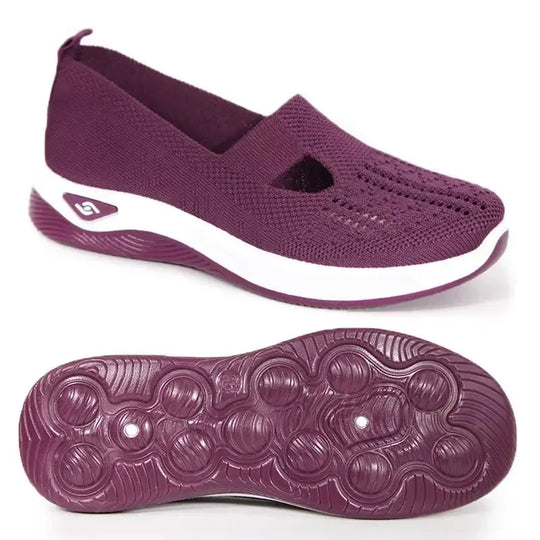 Damen Gehschuhe Slip-On Atmungsaktiv Textil mit Memory Foam EB