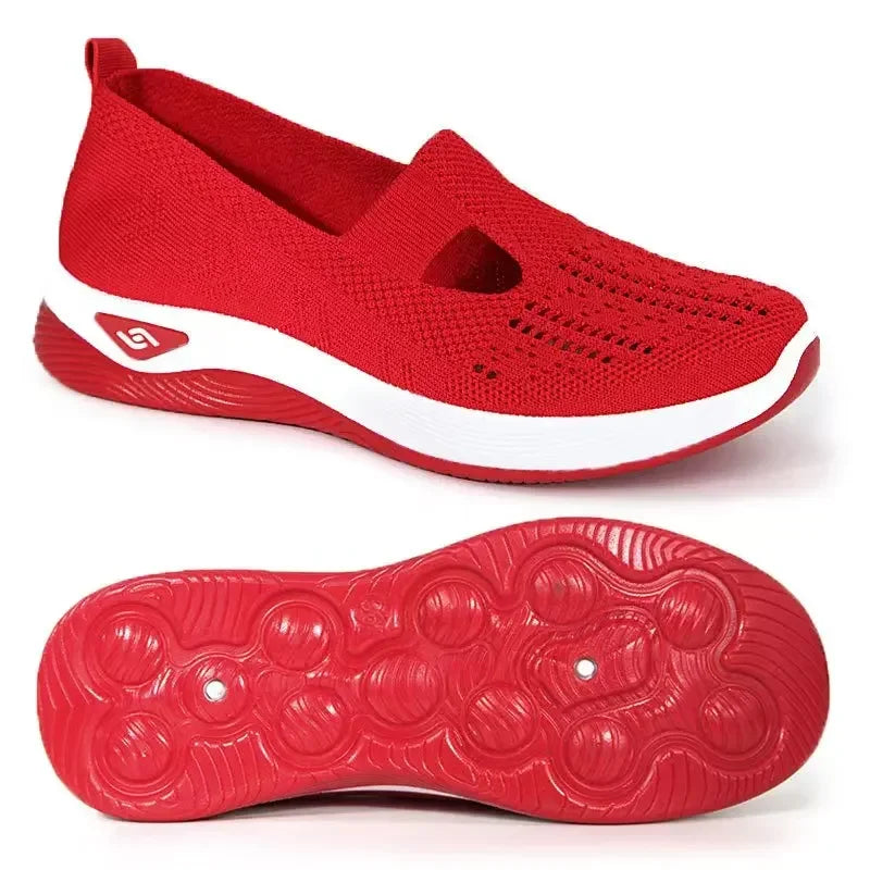 Damen Gehschuhe Slip-On Atmungsaktiv Textil mit Memory Foam EB