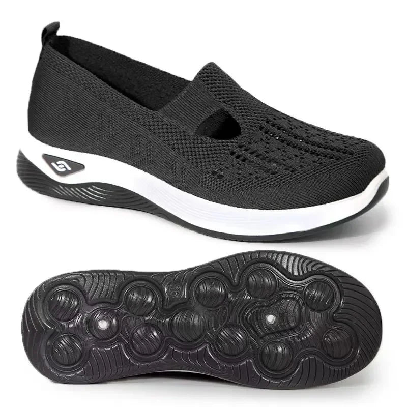 Damen Gehschuhe Slip-On Atmungsaktiv Textil mit Memory Foam EB