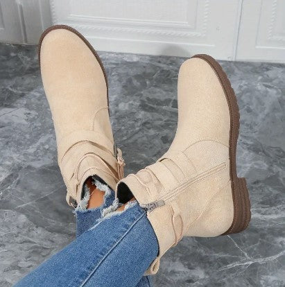 Damenstiefel | Reißverschluss | Bequem | Wildlederstiefel | Knöchelstiefel EB