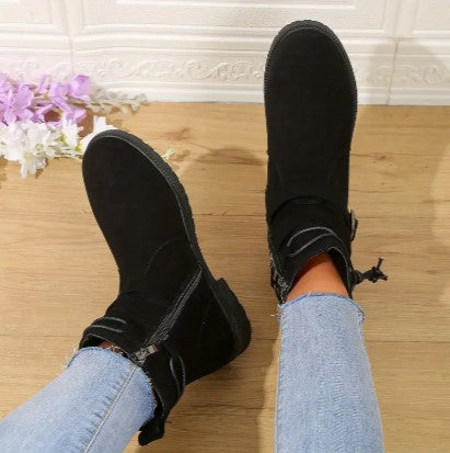 Damenstiefel | Reißverschluss | Bequem | Wildlederstiefel | Knöchelstiefel EB