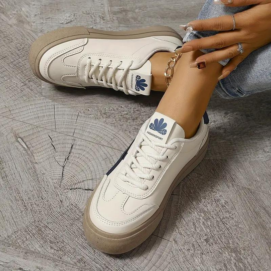 Damen Sneakers, Dicke Sohle, Schnürschuhe, Low Top Sneakers, Skate Schuhe EB