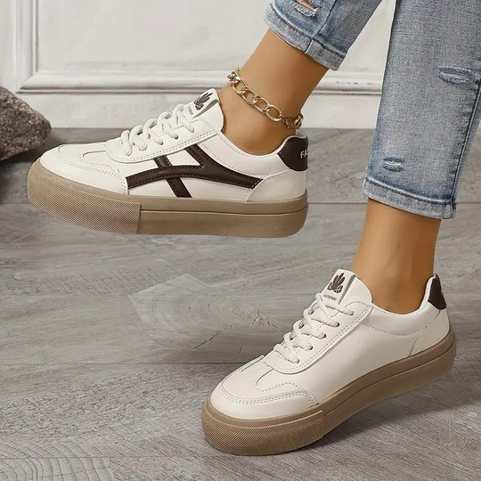 Damen Sneakers, Dicke Sohle, Schnürschuhe, Low Top Sneakers, Skate Schuhe EB