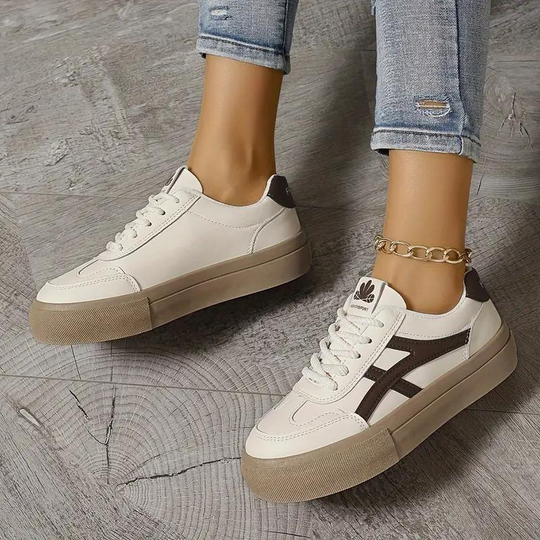 Damen Sneakers, Dicke Sohle, Schnürschuhe, Low Top Sneakers, Skate Schuhe EB