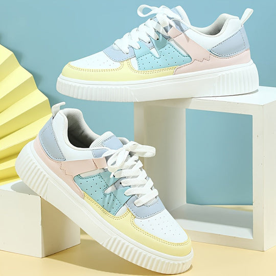 Damen Sneaker | Farbblock | Schnürschuhe | Skate Schuhe | Freizeit Sneaker EB