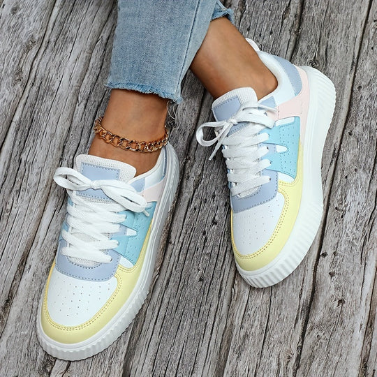 Damen Sneaker | Farbblock | Schnürschuhe | Skate Schuhe | Freizeit Sneaker EB