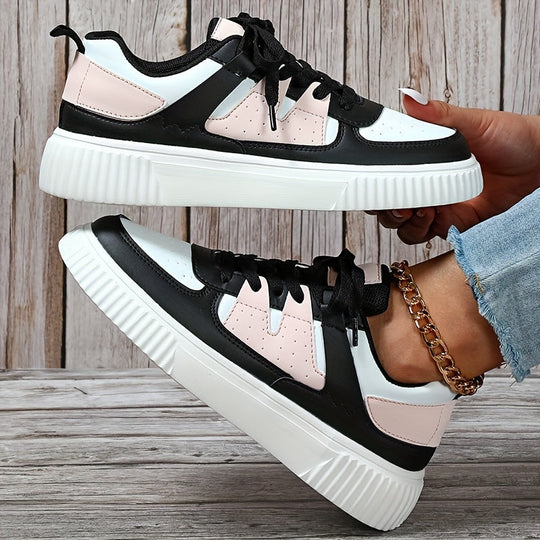 Damen Sneaker | Farbblock | Schnürschuhe | Skate Schuhe | Freizeit Sneaker EB