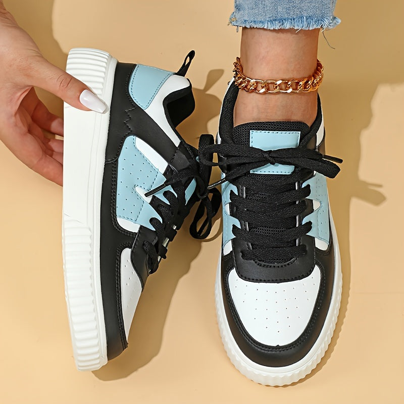 Damen Sneaker | Farbblock | Schnürschuhe | Skate Schuhe | Freizeit Sneaker EB