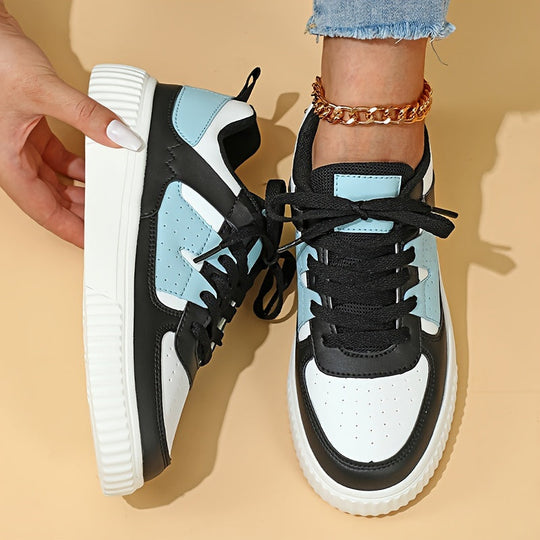 Damen Sneaker | Farbblock | Schnürschuhe | Skate Schuhe | Freizeit Sneaker EB