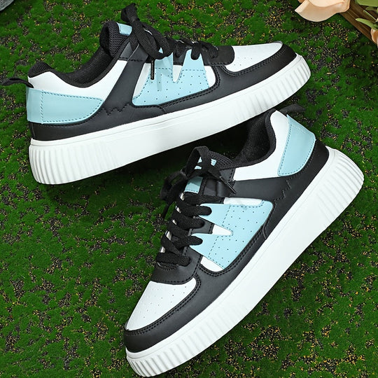 Damen Sneaker | Farbblock | Schnürschuhe | Skate Schuhe | Freizeit Sneaker EB