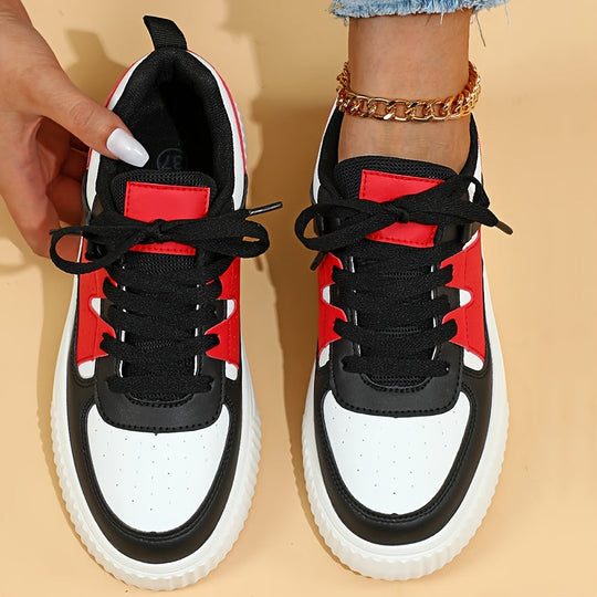 Damen Sneaker | Farbblock | Schnürschuhe | Skate Schuhe | Freizeit Sneaker EB