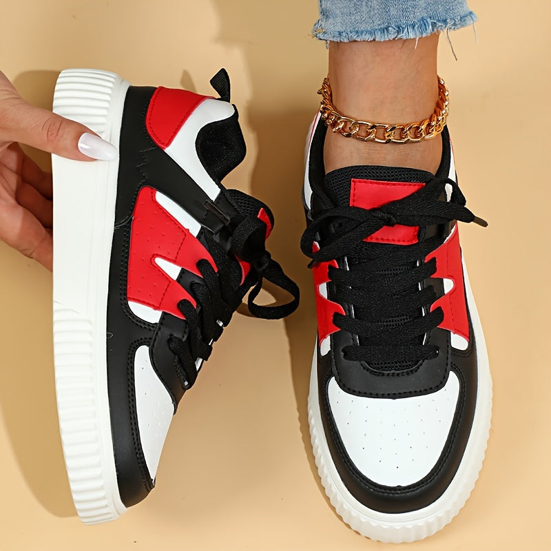 Damen Sneaker | Farbblock | Schnürschuhe | Skate Schuhe | Freizeit Sneaker EB