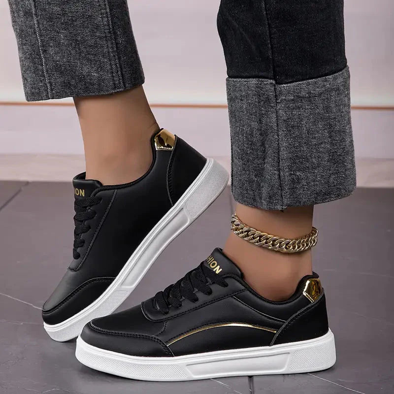 Damenschuhe - Schnürsenkel - Leichtgewichtig - Skate-Schuhe - Niedrige Sneakers EB