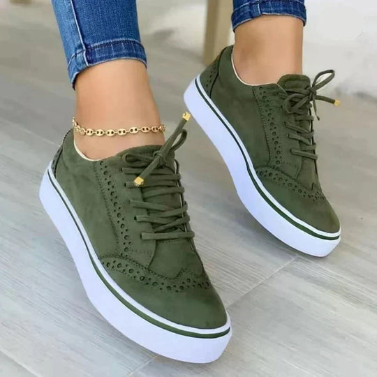 Damen Sneakers | Schnürschuhe | Dicke Sohle | Freizeit Schuhe | Orthopädische Schuhe für Frauen EB