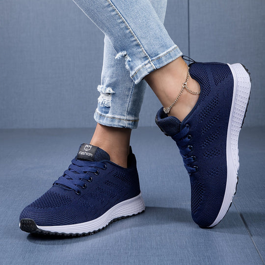 Damen Sneakers - Schnürschuhe - Gehen - Mesh-Sneaker - Damen-Sneaker EB