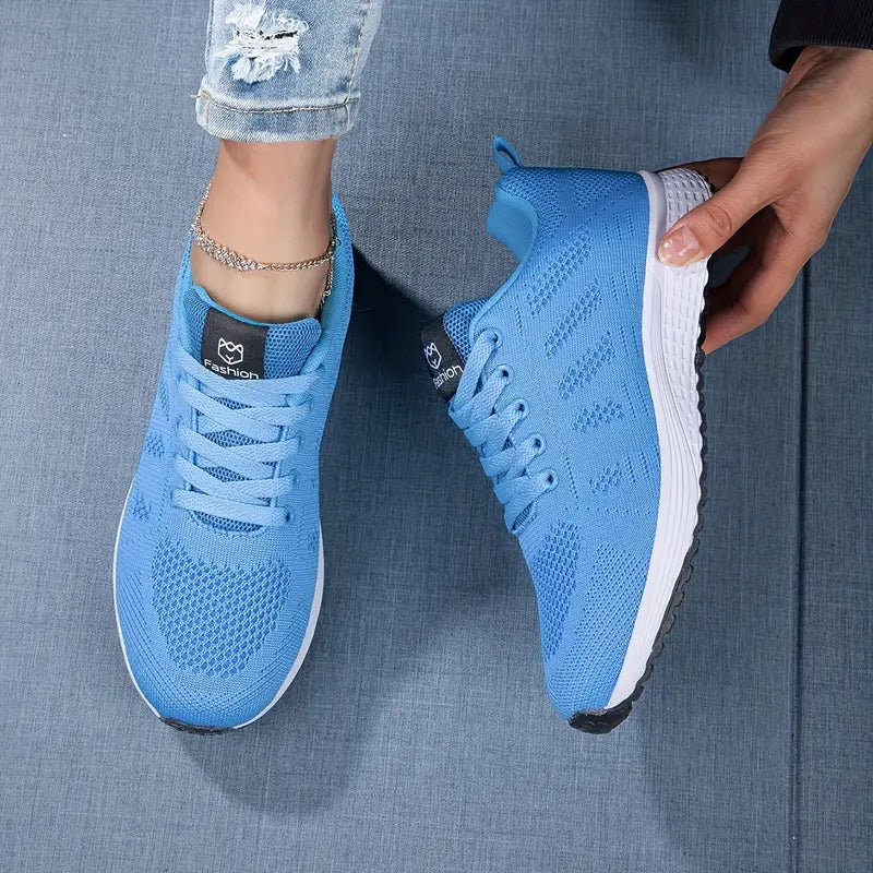 Damen Sneakers - Schnürschuhe - Gehen - Mesh-Sneaker - Damen-Sneaker EB