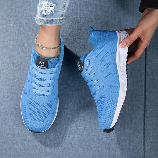 Damen Sneakers - Schnürschuhe - Gehen - Mesh-Sneaker - Damen-Sneaker EB