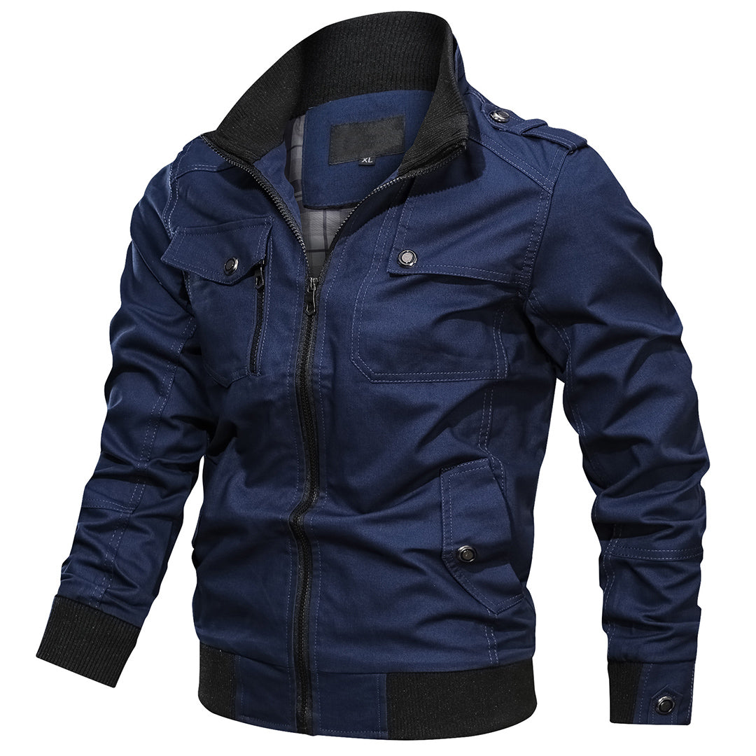 EB | Bomberjacke Normale Passform Bomberdesign mit Rippkragen und Epauletten Mehrere Taschen