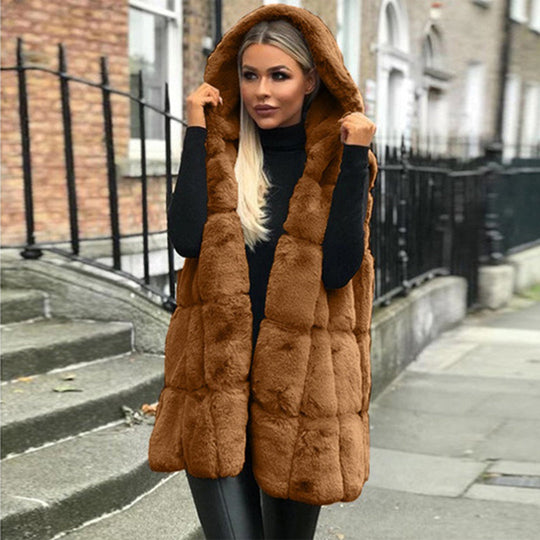 EB | Fellweste mit Kapuze Polyester/faux Fur Elegant und Warm