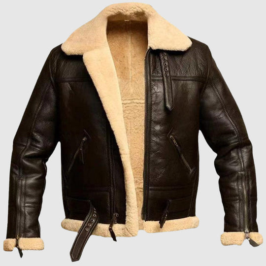 EB | Braune Pu-Lederjacke für Männer