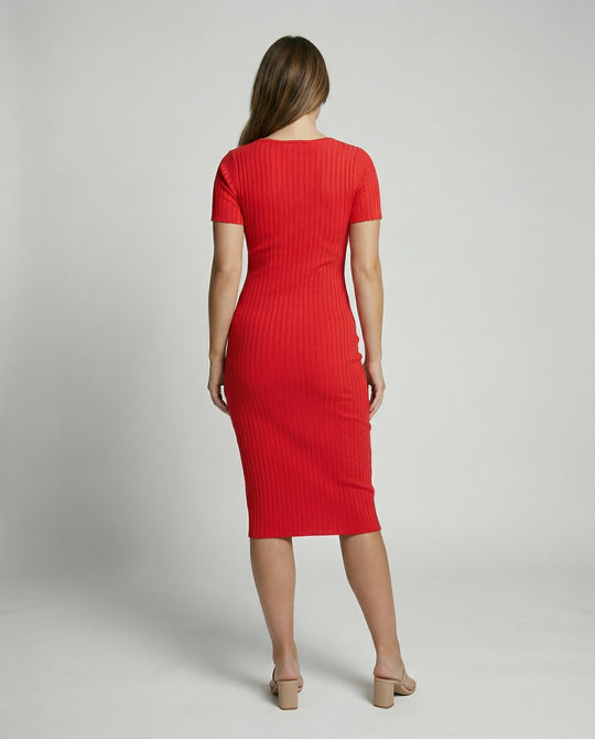 Gerippte Slim-Fit Kleid