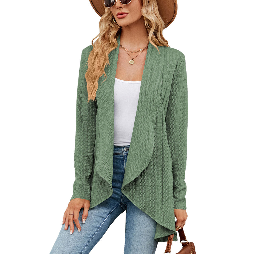 EB | Strick-cardigan Wasserfallkragen Entspannte Eleganz