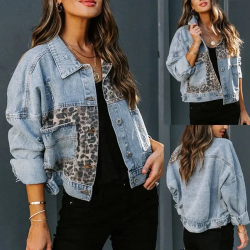 EB | Stilvolle Leopard Denimjacke