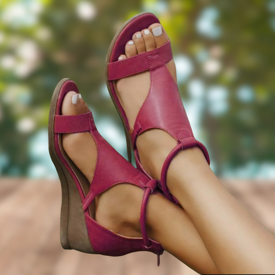 EB | Vintage Super Bequeme Orthopädische Sandalen Mit Absatz