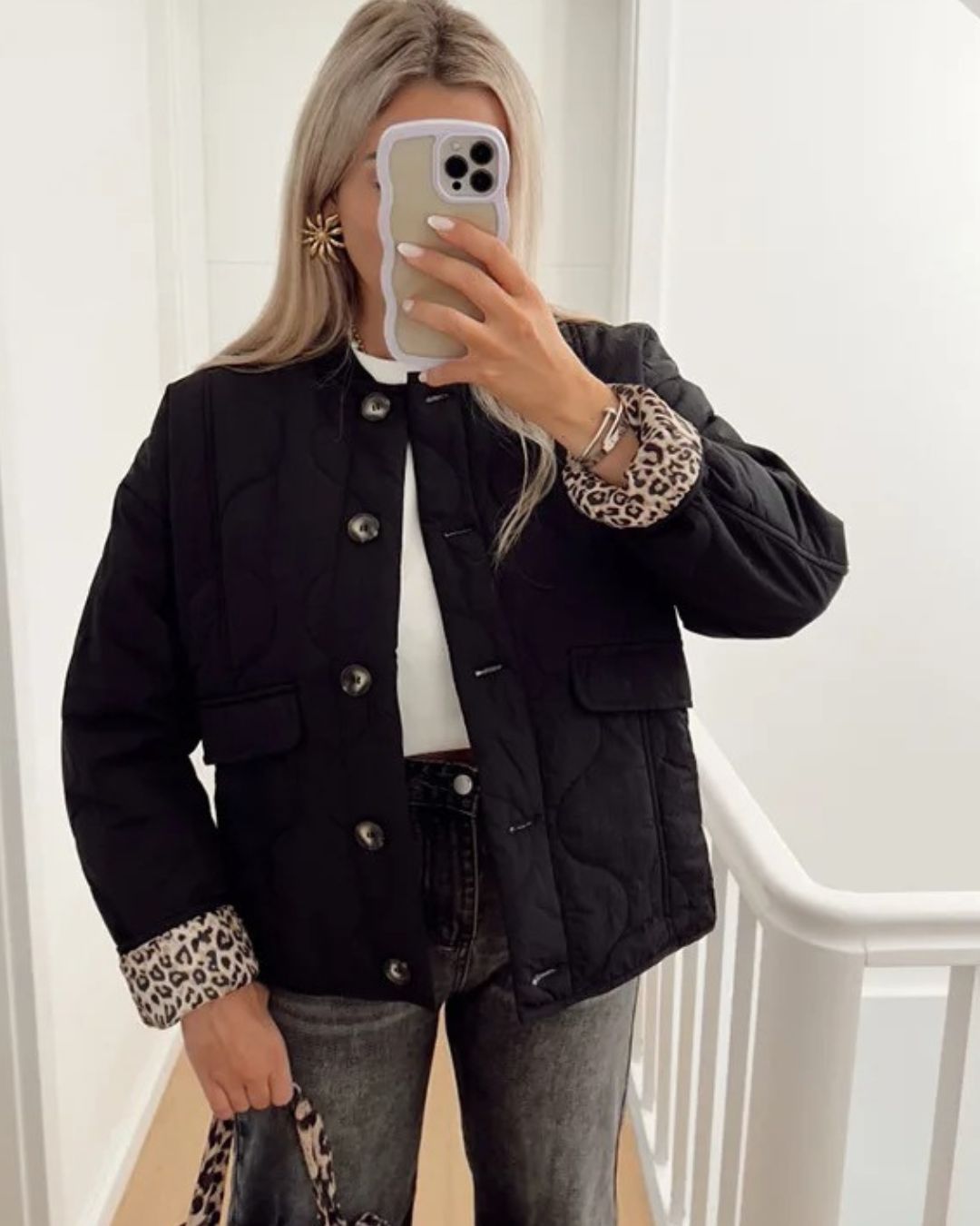 EB | Trendy Jacke mit Leopardenfutter