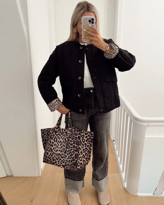 EB | Trendy Jacke mit Leopardenfutter
