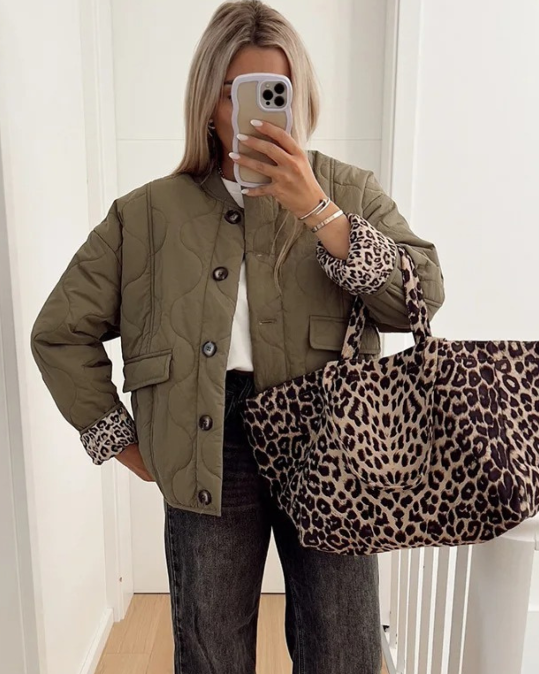 EB | Trendy Jacke mit Leopardenfutter