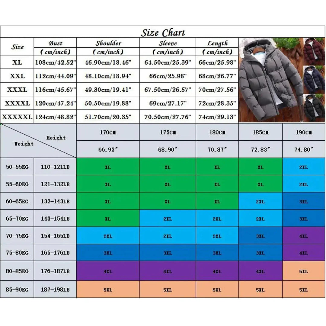 EB | Pufferjacke Winterjacke Herren für kalte Wetterbedingungen