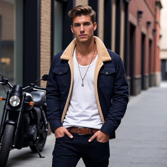 EB | Winter Bomberjacke Vintage Stil - Warm Gefüttert für Freizeit und Alltag