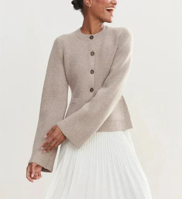 EB | Strickjacke - Damen Herbst Chic Knopf-Cardigan