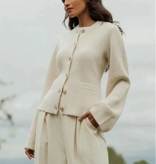 EB | Strickjacke - Damen Herbst Chic Knopf-Cardigan