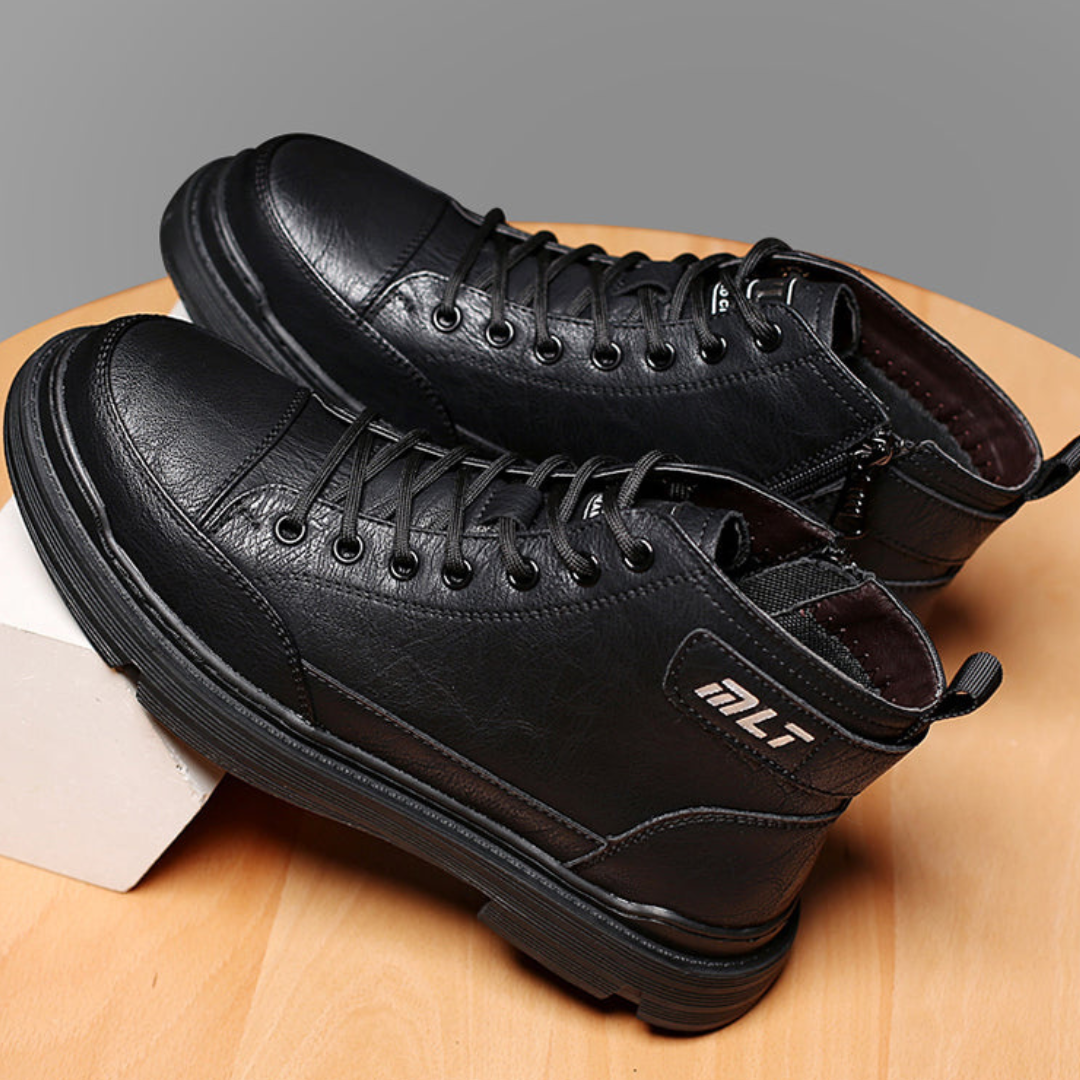 Herren-Lederstiefel mit Lammfellfutter EB EB
