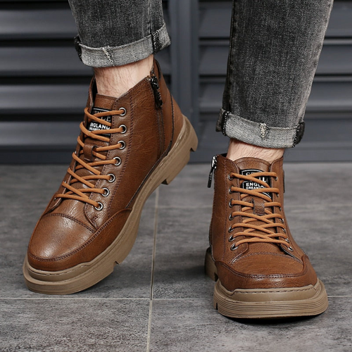 Herren-Lederstiefel mit Lammfellfutter EB EB