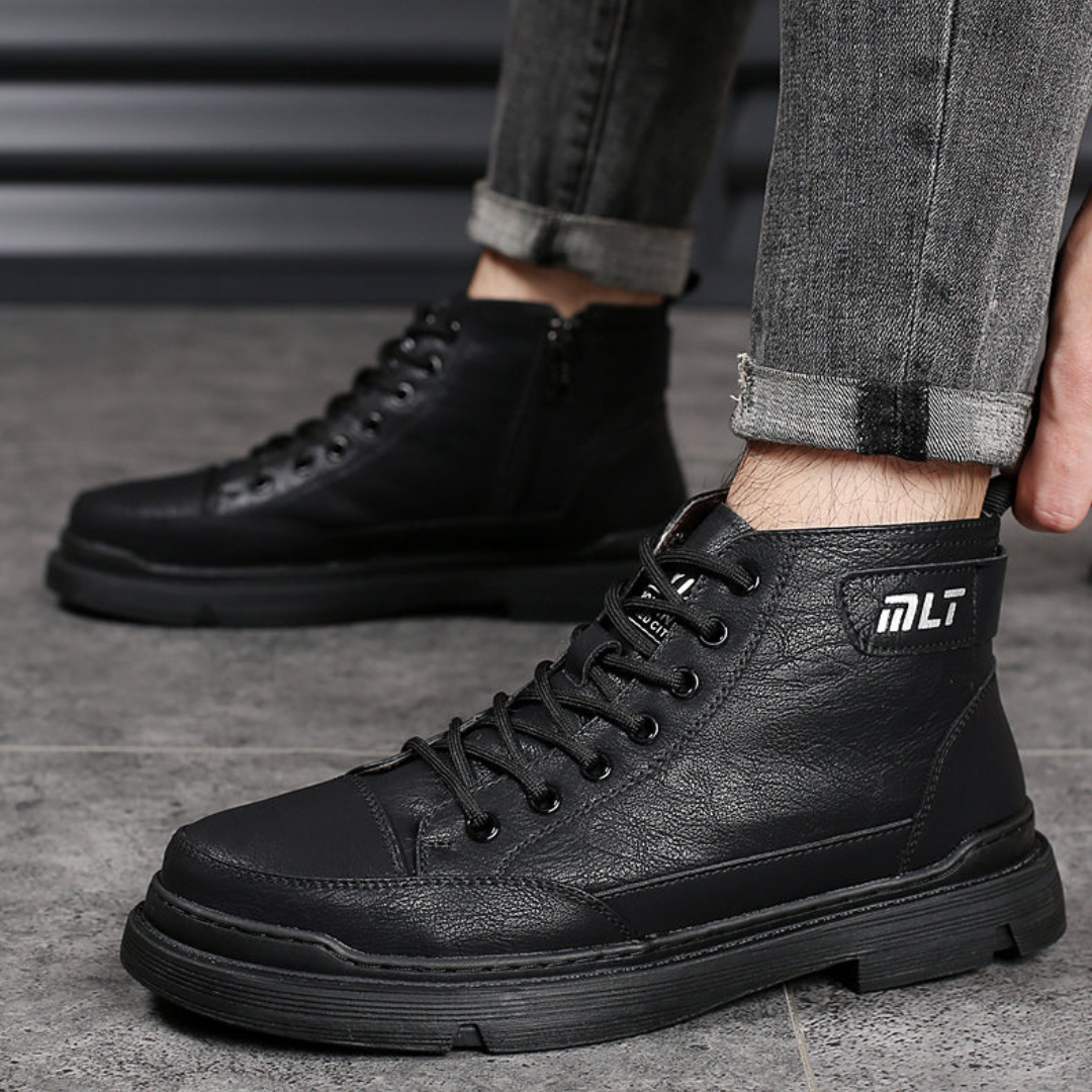 Herren-Lederstiefel mit Lammfellfutter EB EB