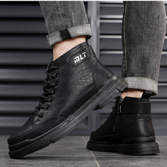 Herren-Lederstiefel mit Lammfellfutter EB EB
