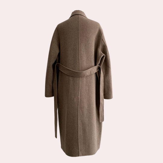EB | Langer Wintermantel für Damen - Taillengürtel
