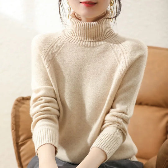 EB | Klassischer Rollkragenpullover Wollmischung Warm und Stilvoll