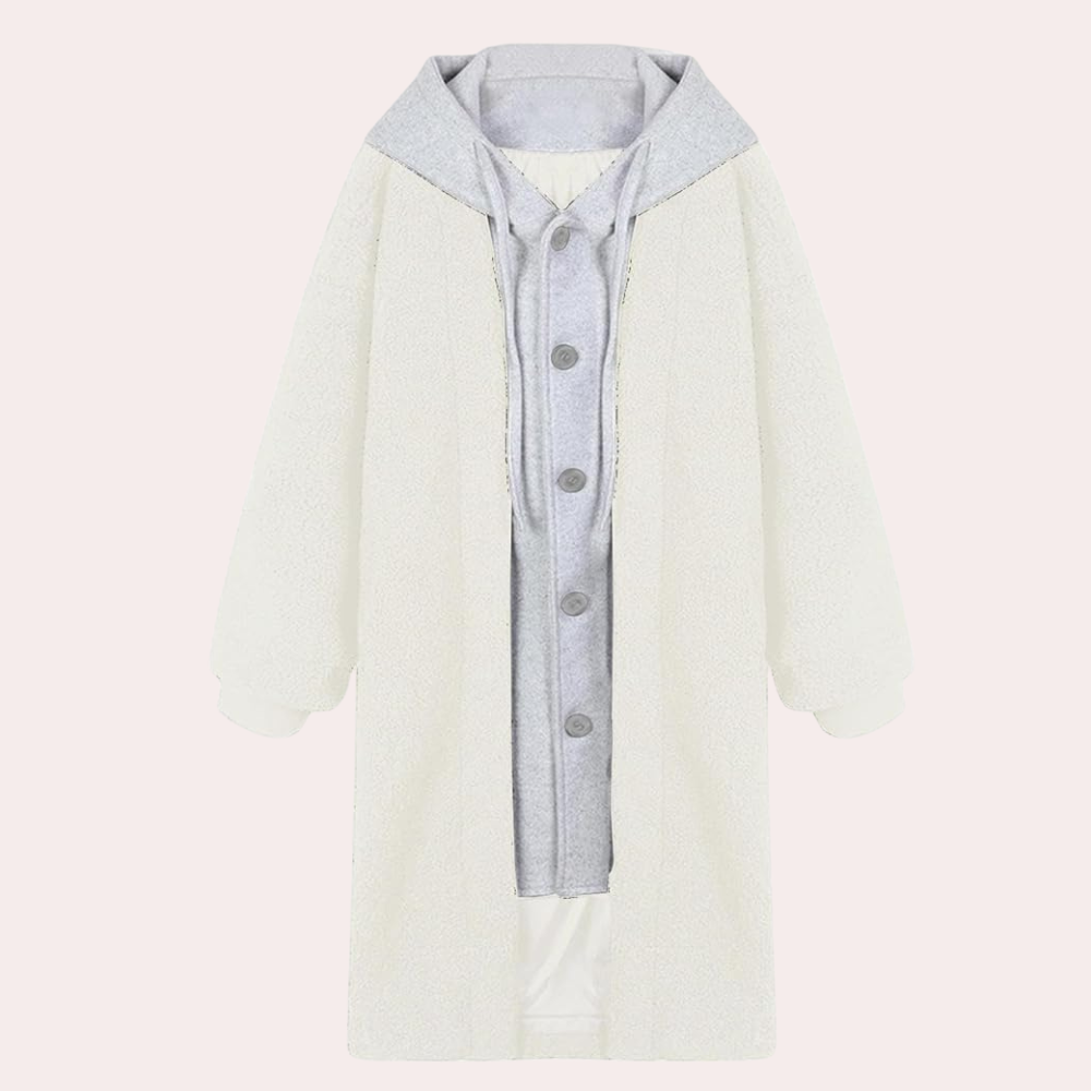 EB | Lässige Lange Damenjacke mit Kapuze