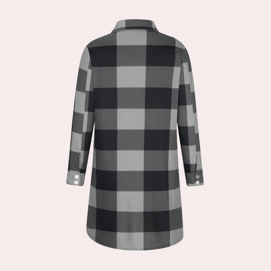 EB | Kariertes Herbstjacke in Midilänge für Damen