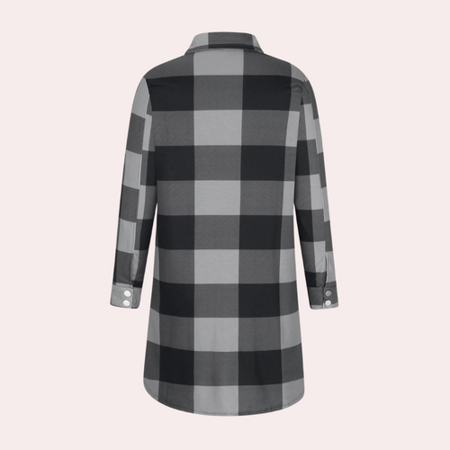EB | Kariertes Herbstjacke in Midilänge für Damen