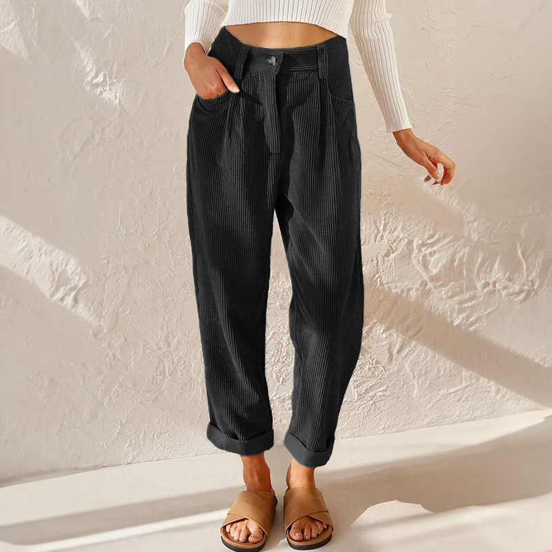 EB - Lockere High Wait Cord Hose für Damen