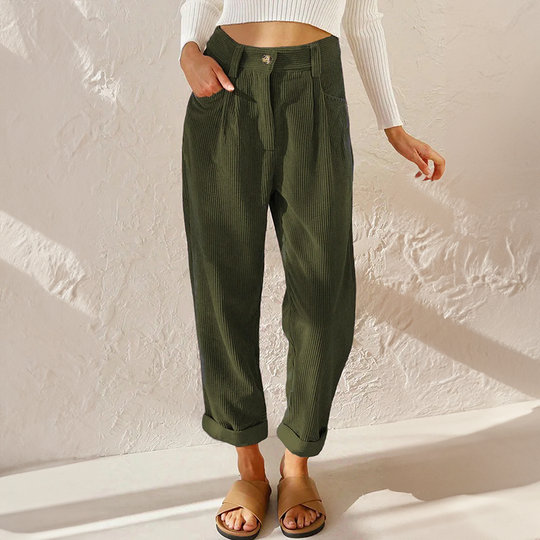 EB - Lockere High Wait Cord Hose für Damen
