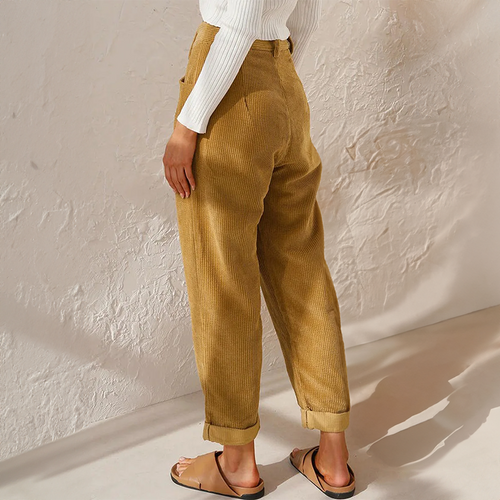 EB - Lockere High Wait Cord Hose für Damen